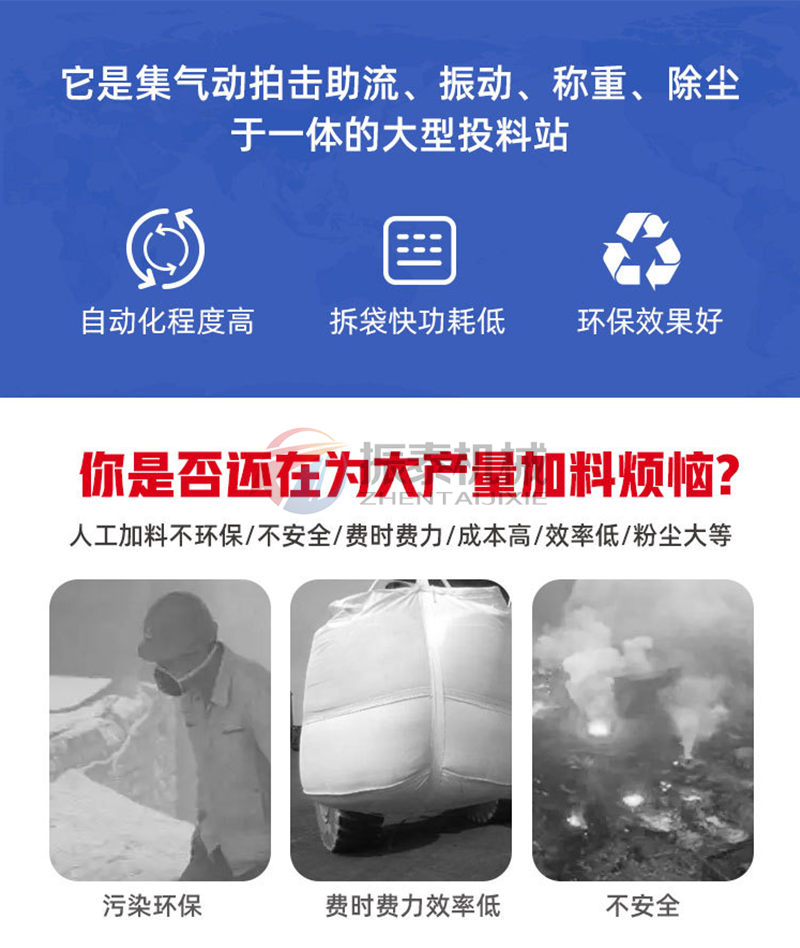 工業(yè)廢鹽噸袋拆包機優(yōu)勢特點